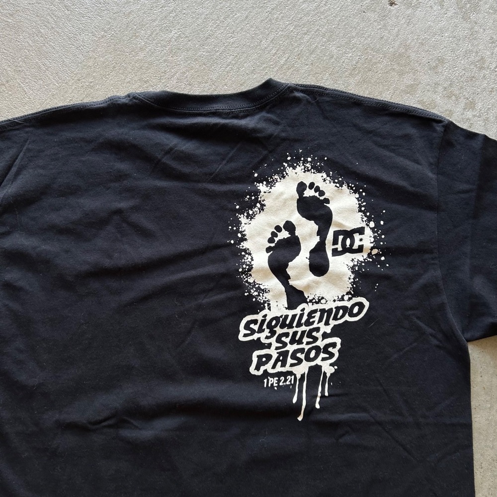 Vintage Xtomorphosis Discipulo De Cristo Shirt Size XL Black Y2K DC Logo Parody - Picture 5 of 6